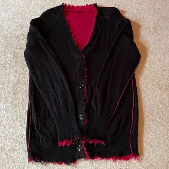 R13 Distressed Reversible 100% Cashmere Cardigan Cardigans